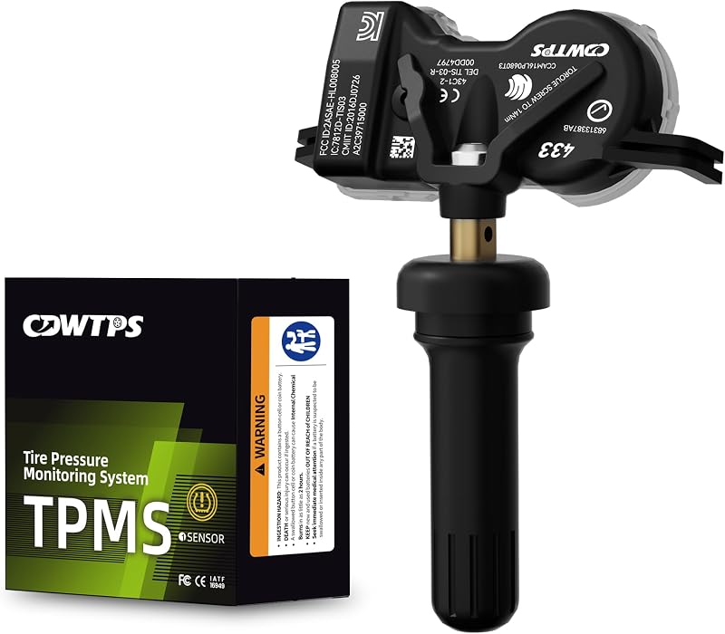 Sensor TPMS, sistema de control de presión de neumáticos de 433 MHZ para Chrysler | Jeep| Esquivar | Chrysler 200,Pacifica,Voyager-Dodge Durango,Dart-Jeep Compass,Commander,Grand Cherokee,Renegade,Reemplaza #68313387AB
