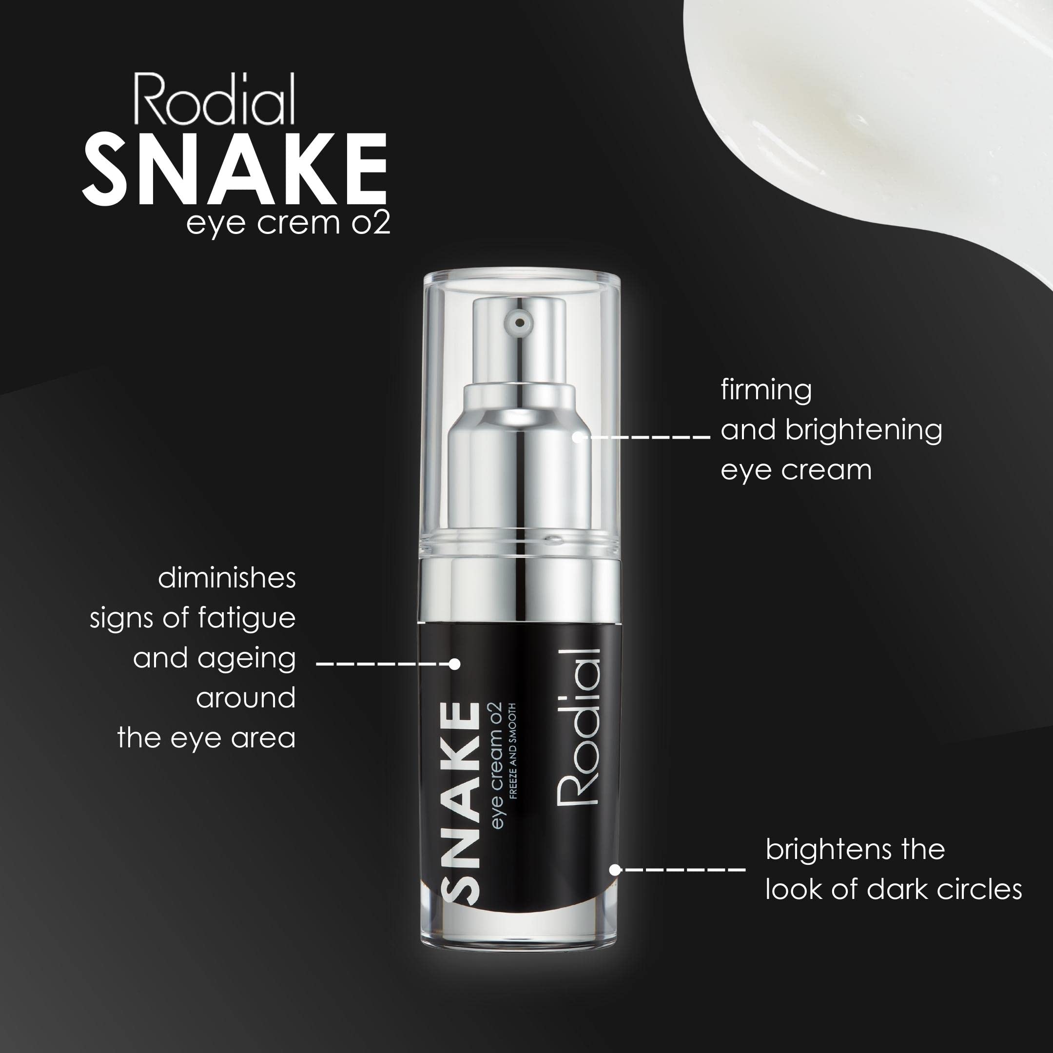 Rodial Snake Eye Cream 02 15ml, Firming Eye Cream for Wrinkles and Fine Lines Lightweight and Velvety Cream Formula - Image 3