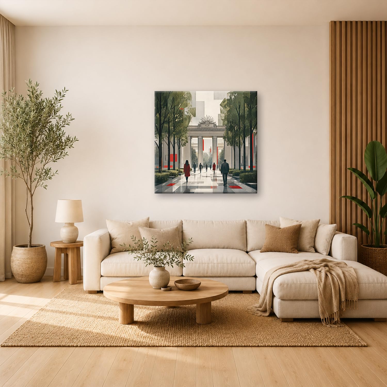 deyoli Obraz na płótnie Ludzie przed monumentalnym łukiem 70 x 70 cm