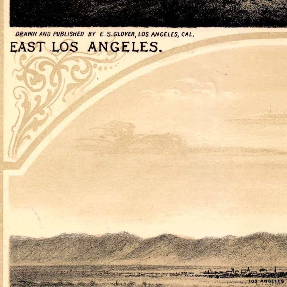 Antiguos Maps Birds Eye View of Los Angeles, California circa 1877 | Art Print Poster Vintage Wall Decor | 24 x 36 inches (610 x 915 mm)