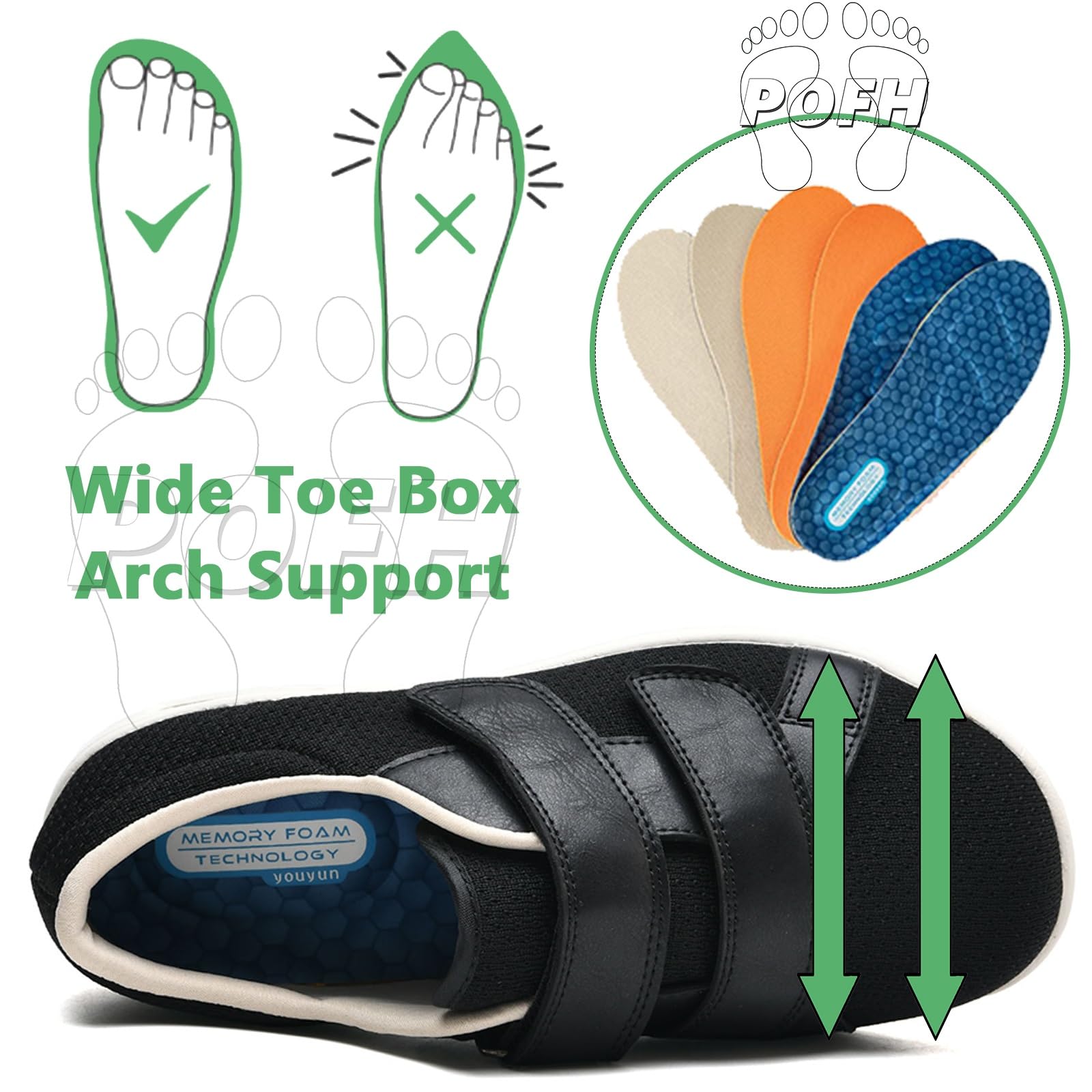 Zapatos Especiales para Juanetes Mujer, Zapatos Mujer Ancho Especial Verano Zapatos Ortopedica Cómodos Extra Ancho para Pies Hinchados Artritis Edema (Color : Blue, Size : 38 EU)