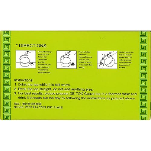 Miniatura 5 de Wing Hop Fung De-Tox - Té de guayaba fresco sellado, fruta de guayaba natural y hojas envueltas individualmente, 90+4 bolsas de té