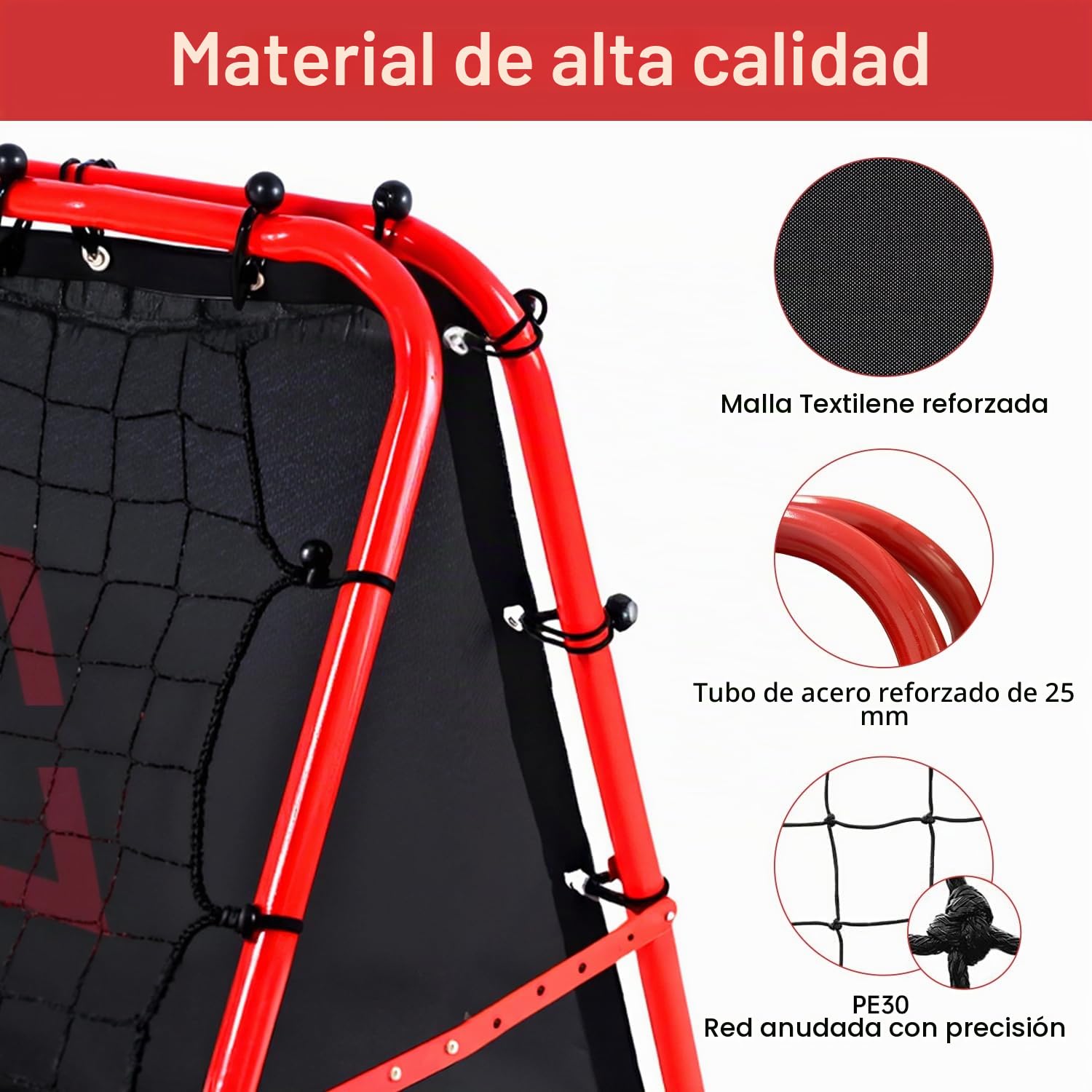 Reboteador para fútbol y niños, red de rebote para voleibol, red ajustable, red de entrenamiento de fútbol, red de rebote con objetivo Kickback para niños, fútbol, entrenamiento, porterías