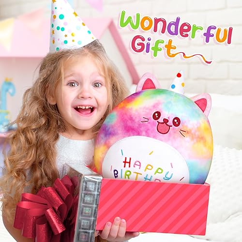 Miniatura 7 de KMUYSL Almohada de peluche de gatito de cumpleaños, suave y linda, almohada de peluche de gato para decoración del hogar, decoración de la