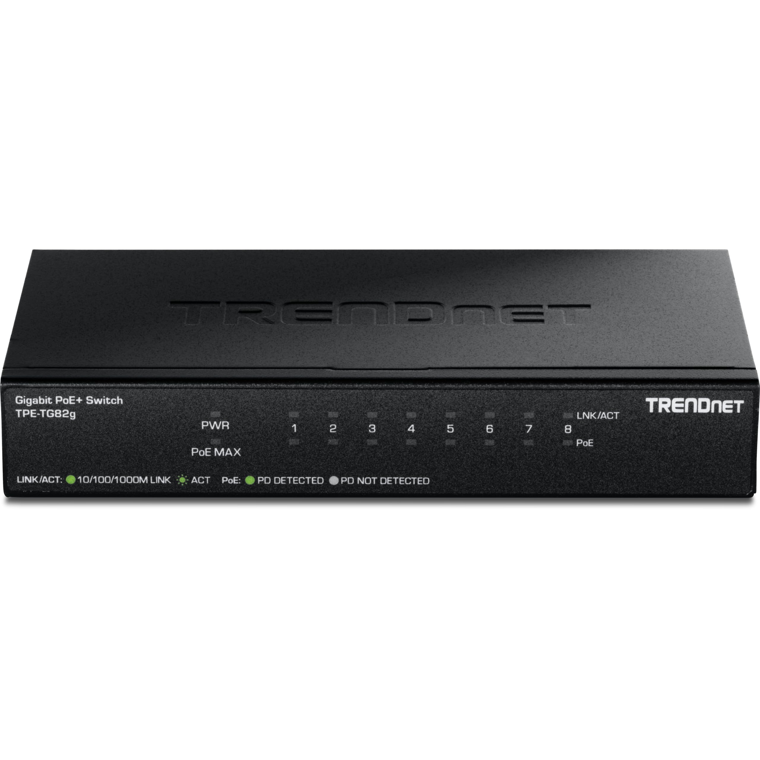 TRENDnet, TPE-TG82G, Switch Greennet Gigabit PoE+ a 8 porte, supporta più dispositivi, budget di 61 W, capacità di commutazione di 16 Gbps