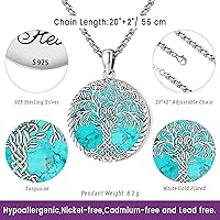 Vista 2 de Eusense Joyas de turquesa para mujer, collar de piedra lunar, collar de turquesa, plata de ley 925, joyería occidental para mujer, pulseras