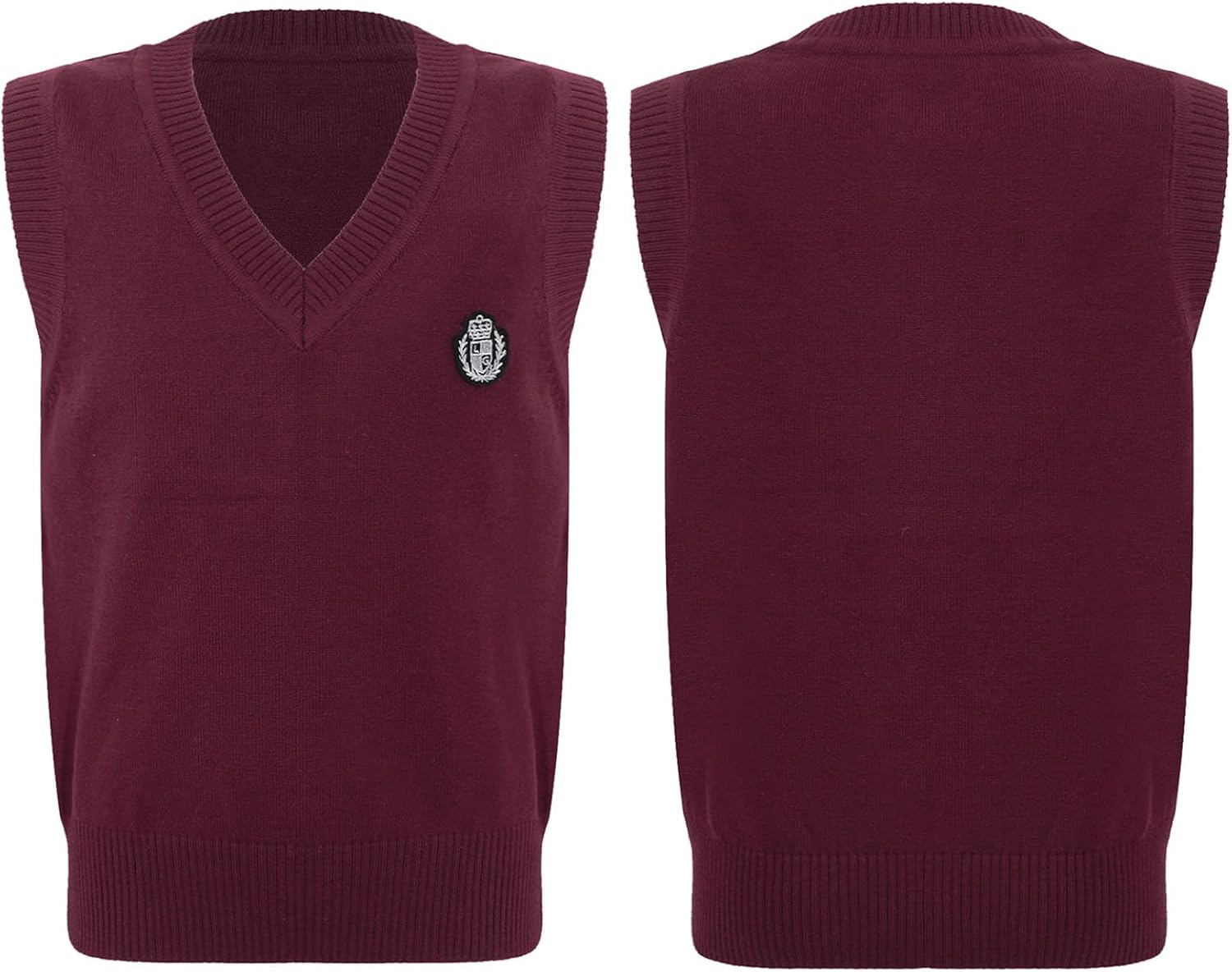 Loyan School Uniform Vest for Girls Boys Pullover Waistcoat Sleeveless Knitwear Casual Knitted Sweater Vest