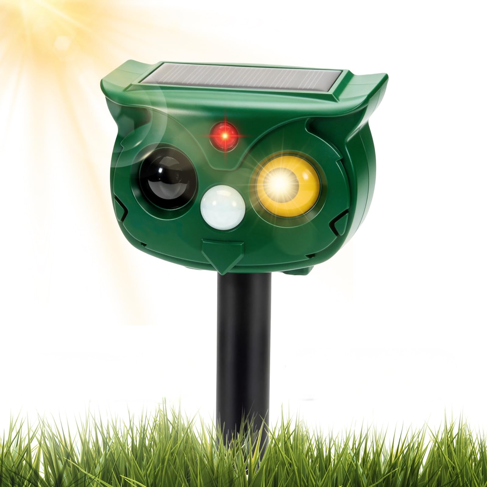 Ultrasonic Cat Repeller UK, Cat Repellent, Solar Animal Repeller, Outdoor Waterproof Cat Deterrent With Infrared Sensor for Farm Garden Yard Foxes Cats Birds Squirrels Deterrent