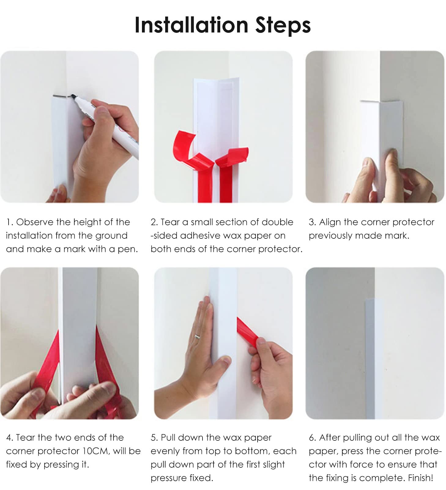 paraspigoli muro angolare copriangoli Protezioni Angolari In Plastica Per Pareti, Sicurezza A Forma Di L Protezione Angolare Per Pareti Scudo D'angolo, Casa Hotel Ristoranti Uso Scolastico ( Color : W