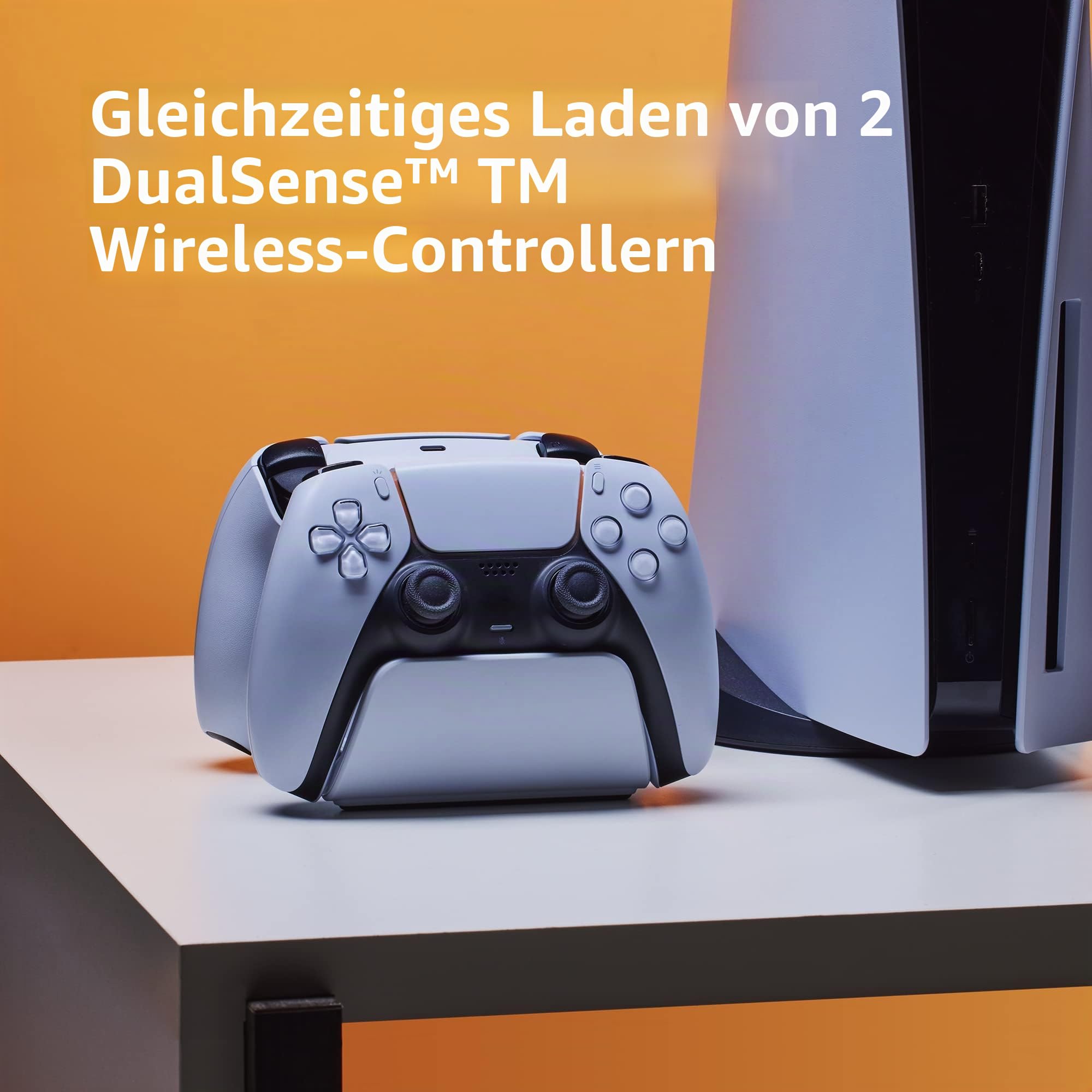 HyperX ChargePlay Duo - Ladestation für PlayStation 5 DualSense Wireless Controller, Beschwerte Basis und sicheres Docking, Kompaktes Design, USB-C Kabel im Lieferumfang enthalten