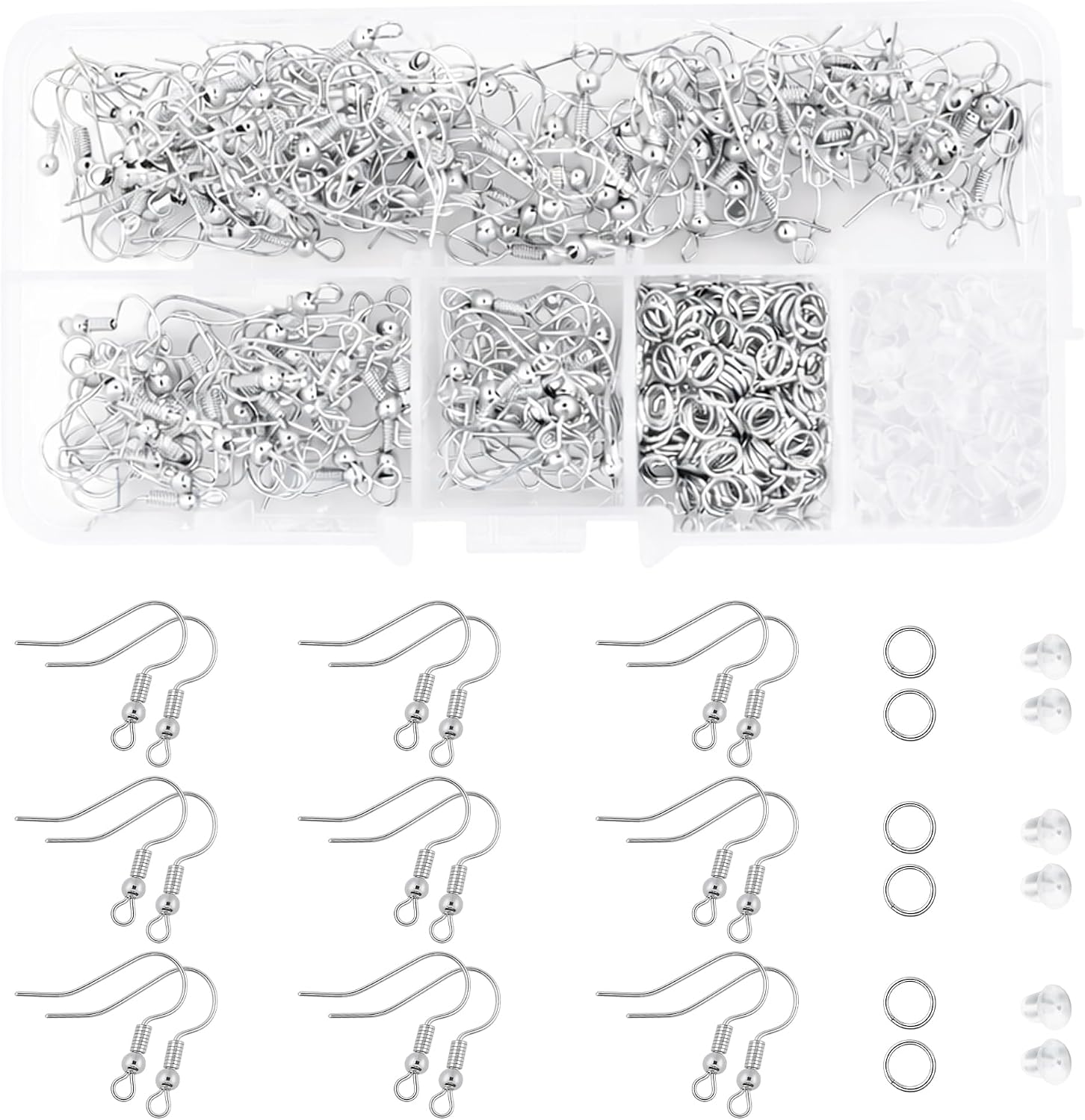 Mandala Crafts Silver Tone Earring Hooks for Jewelry Making