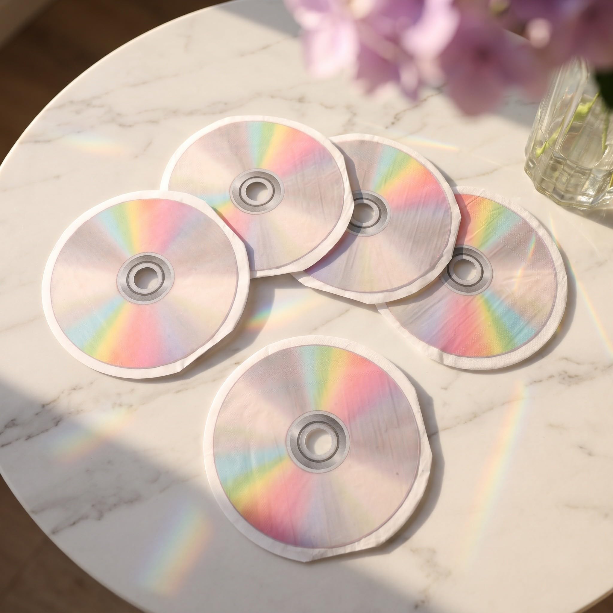 Zerodeko 80 tovaglioli con design a CD, ideali per pranzi, feste di