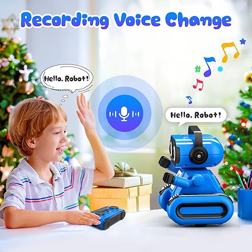 Miniatura 3 de beefunni Juguetes robot para niños de 4 a 10 años, con ojos LED, demostración automática, recargable, grabación, música, regalo perfecto de