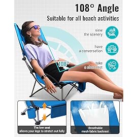 KingCamp Low Beach Chair, Folding Portable Chairs for Adults lightweight Extra Wide Ergonomic High Mesh Back Seat 300lbs Heavy Duty Oversized Gear with Carry Bag for Outdoor Lawn Camping Picnic