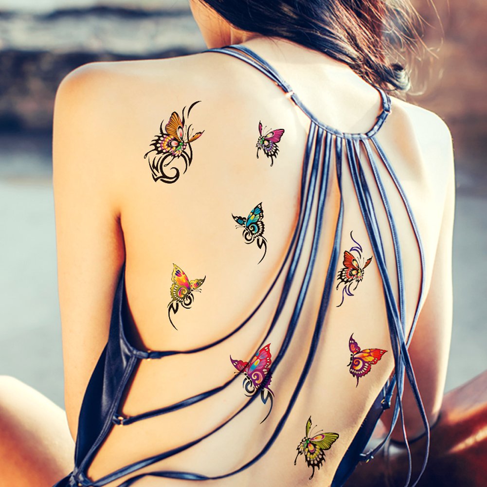 TAFLYColorful Butterfly Fake Temporary Transfer Tattoos Body Stickers 5 Sheets