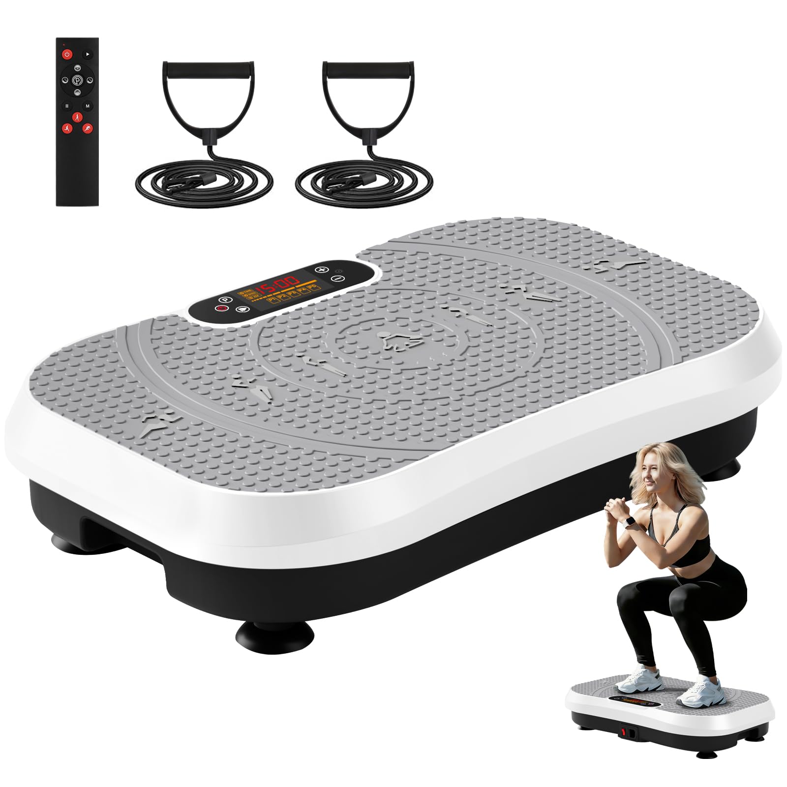 SoftGym Power - Piastra vibrante per il drenaggio linfatico per perdere peso, capacità 136-181,4 kg, piattaforma vibrante per allenamento completo di tutto il corpo, piastra vibrante per fitness a