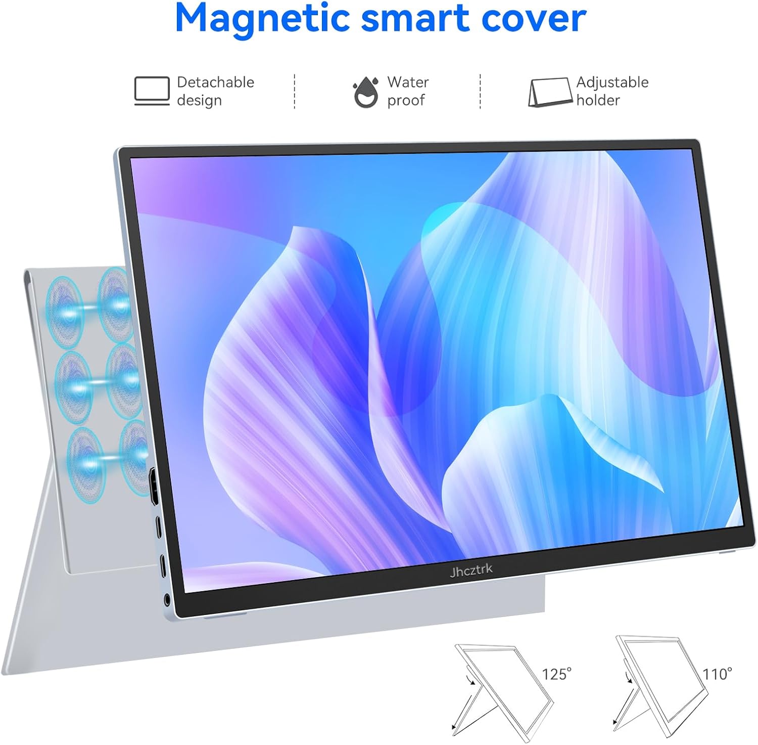 Touchscreen Portable Monitor 14 Inch IPS Slim Travel Screen FHD 1920X1200 HDR FreeSync Bezel Less USB-C Computer Monitor with Cover Stand and Speakers for Laptop PC Mac Surface PS4/5 Xbox