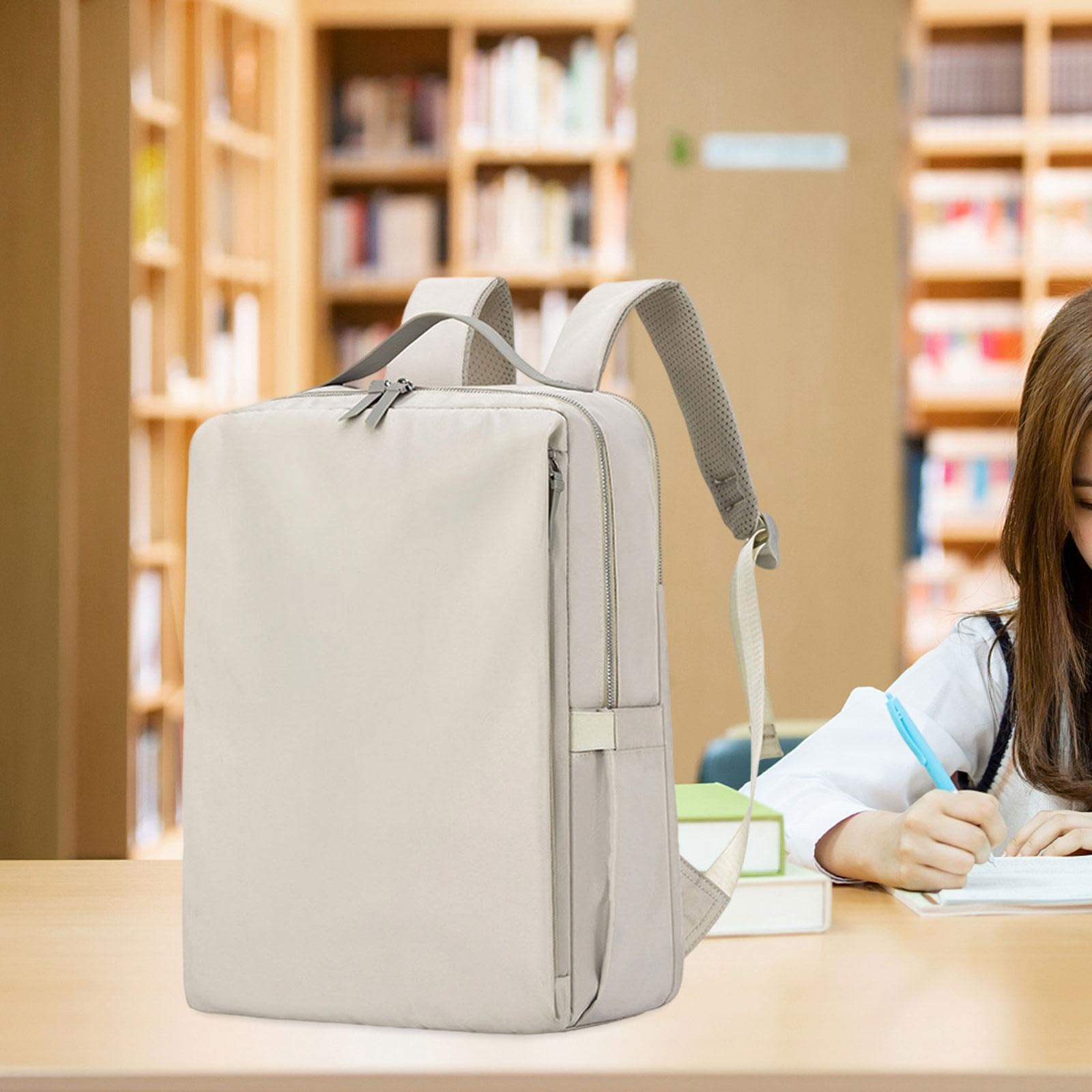Zaino per Computer, Zaino da Viaggio, Borsa per Laptop da Lavoro per pendolari e viaggiatori Aerei, Bianco