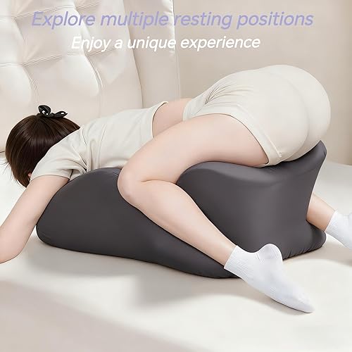 Miniatura 7 de Almohada ergonómica multifuncional de cuña con nueva posición prona para leer, diseño único curvo de espuma viscoelástica, juego de cama de lujo
