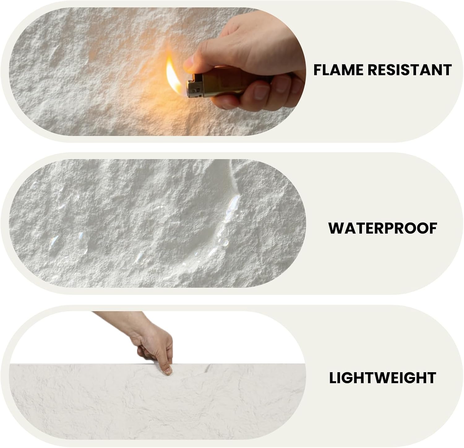 3D Faux Stone Wall Panels, 1.18" (30MM) Extra Thick PU Stone Panels for Interior Wall Decor, 4 Pack Waterproof Lightweight Cement Texture Accent Panels for Living Room, Office, 47.2" x 23.6", White