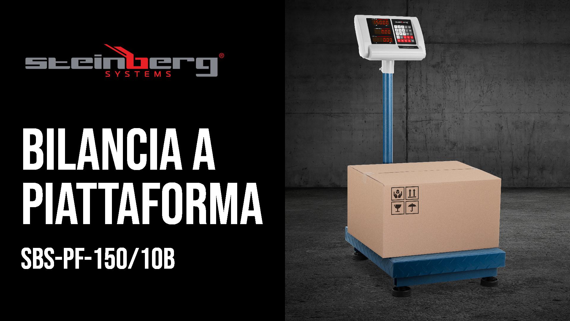 Bilancia A Piattaforma SBS-PF-150/10B - 150kg/10g, Display LED, Batteria 10h, Acciaio Inox