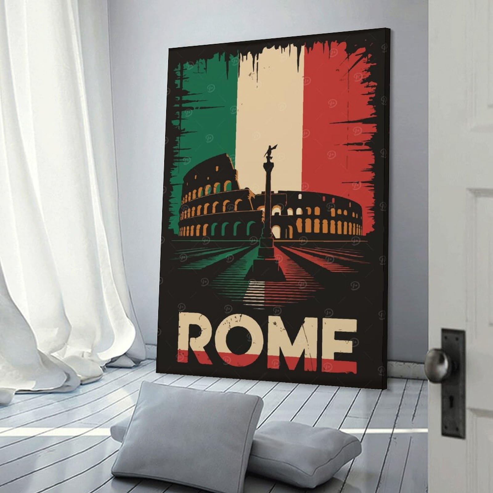 Junmoney Rome Italy Travel (2) Canvas Wall Picture, 20x30inch(50x75cm), for Wall Displays, Bedrooms Or Room Updates, Wall Decor Suited to Curated Displays