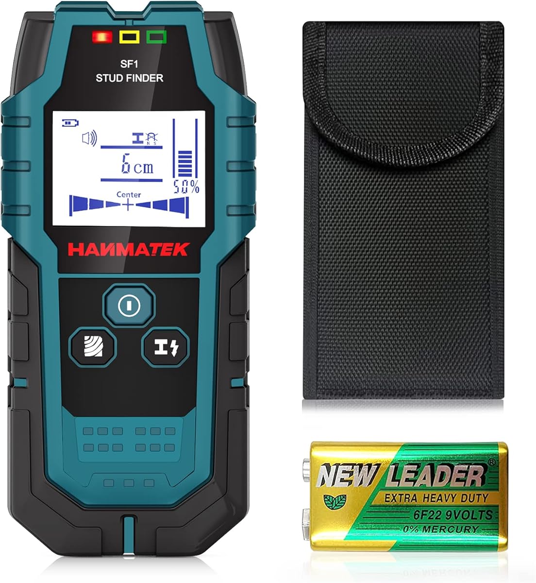 HANMATEK Stud Finder SF1 Wall Scanner 4 in 1 Electronic Stud Sensor with Depth Tracker, Unit Change, for Wood, Metal, Cables, Circuits Detect in Walls