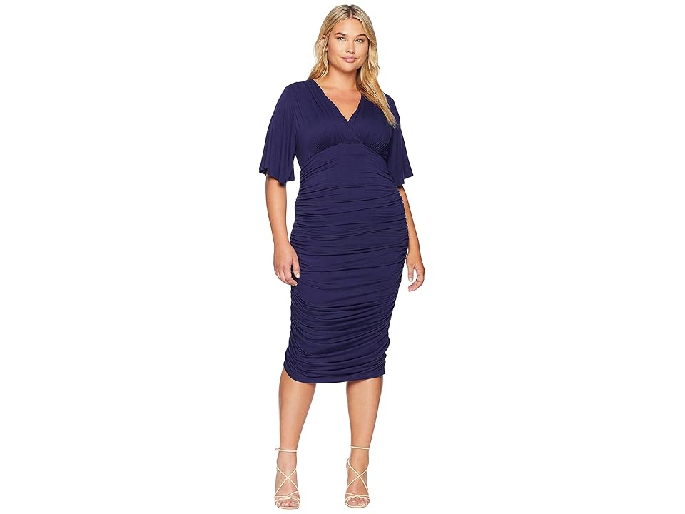 

Kiyonna Rumor Ruched Dress (Navy) Women's Dress