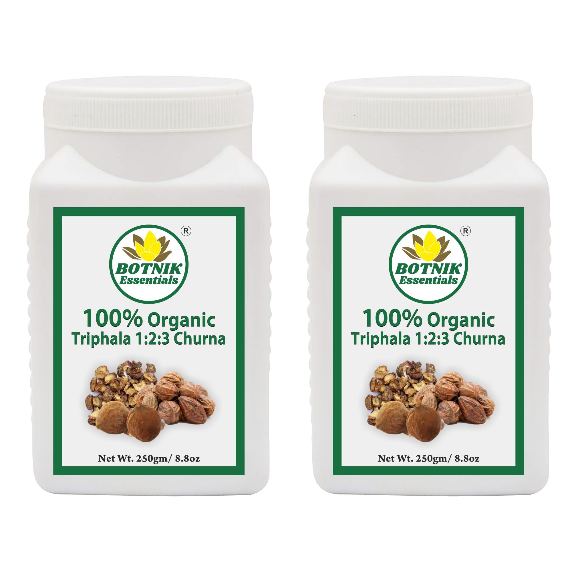 100% Organic Triphala 1:2:3 Churna-250gm Each(Pack of 2) for Acidity|Gas|Constipation|Indigestion|Colon Cleansing, Formula by Maharishi Vagbhata in Astang Hridayam.