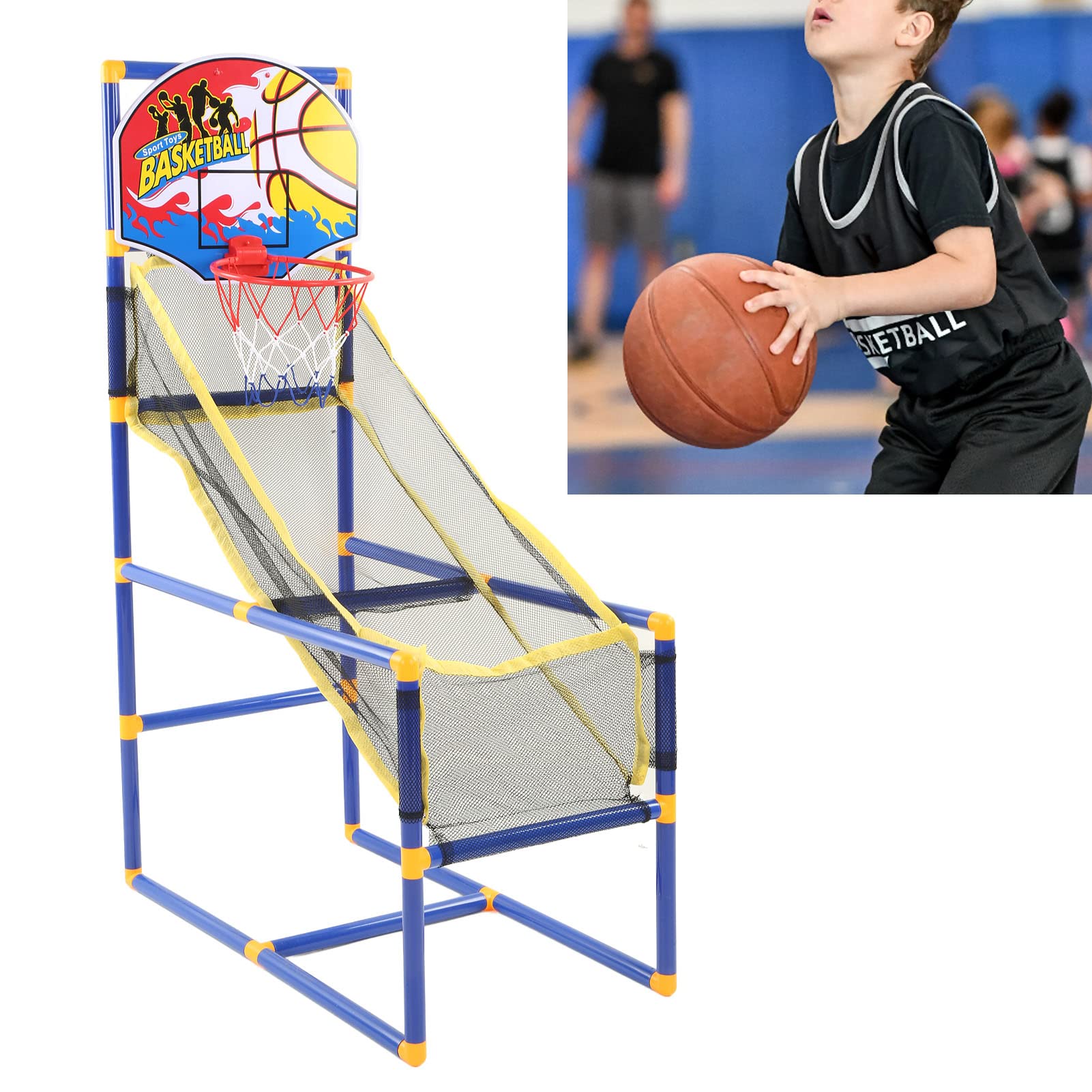 Zestaw Gier Zręcznościowych w koszykówkę dla Dzieci, Strzelanie do Koszykówki Zabawka Szkoleniowa Kryty Sport na świeżym Powietrzu Zagraj w zabawę dla Wszystkich Grup Wiekowych