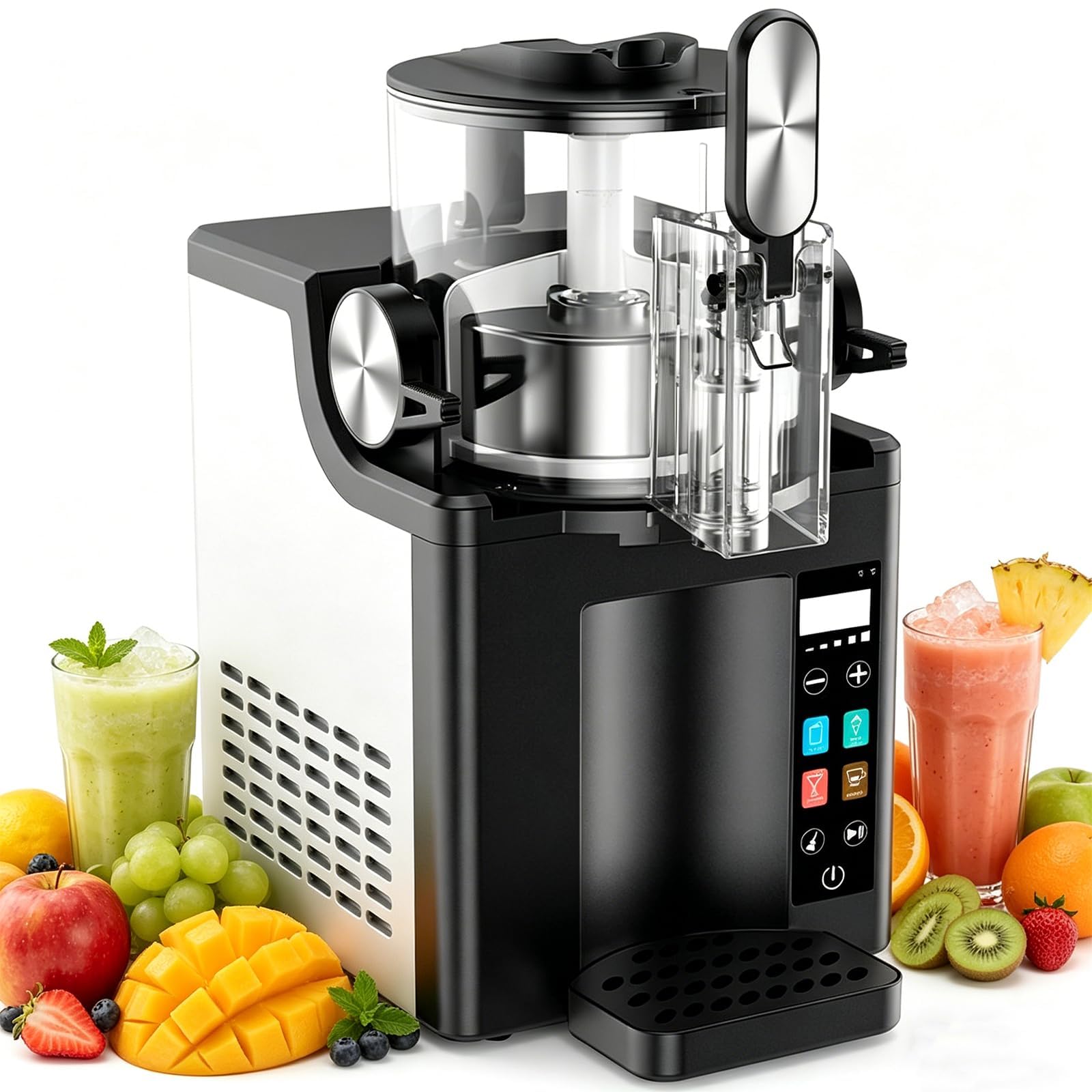 TsoLay Slushie Machine, 1.8L Frozen Drink Maker with Self-Cleaning & 5 Touchscreen Presets & Timer, Adjustable Thickness & No Ice Needed, Low Noise, for Slush, Milkshake, Frappé, Desserts