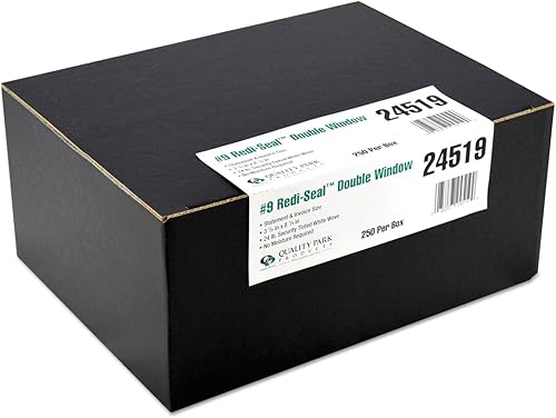 Miniatura 2 de Quality Park Sobres de doble ventana SFI #9, sello rojo, tejido blanco, 250 por paquete, (24519)