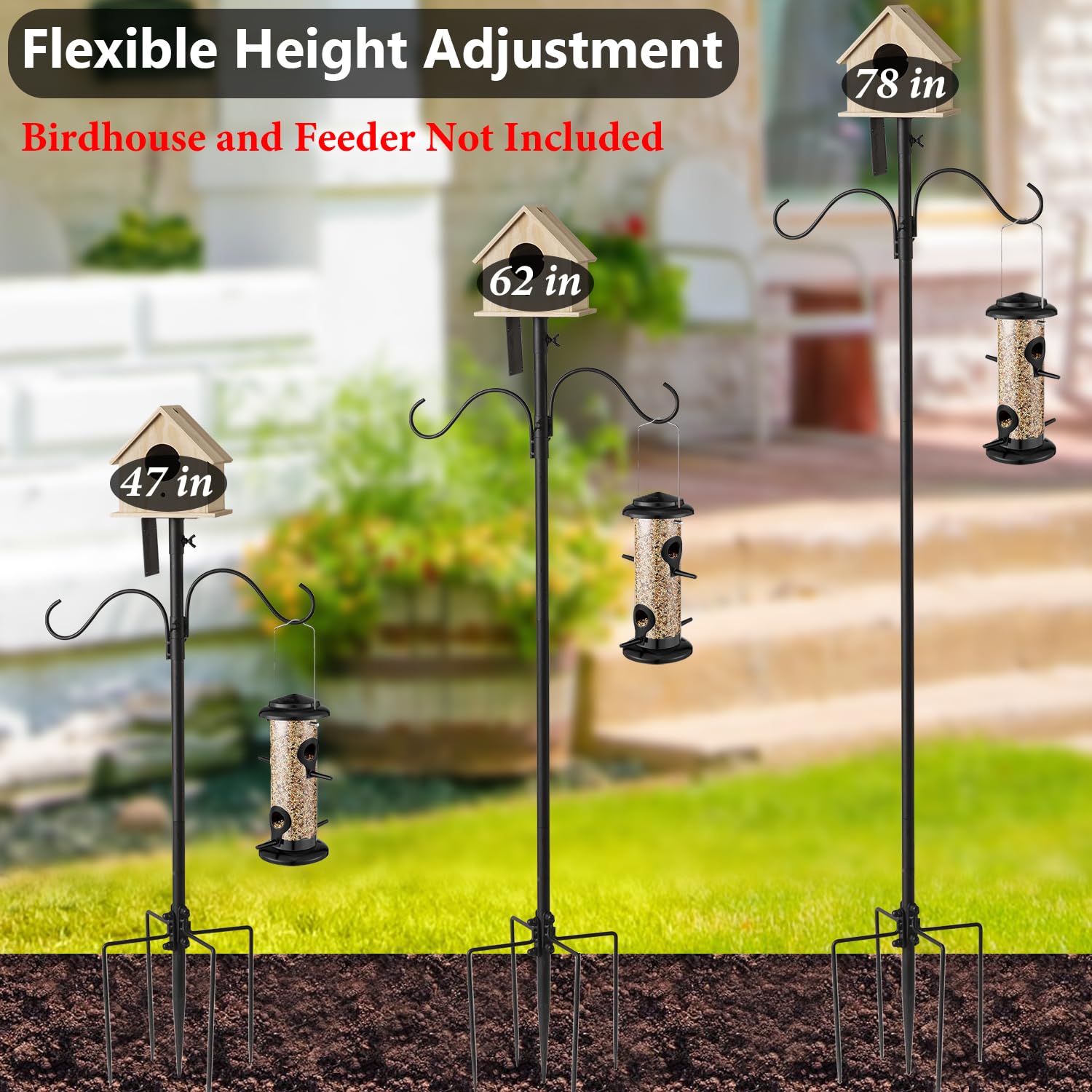 Snapklik.com : Bird House Pole, Adjustable Post Height Birdhouse Pole ...