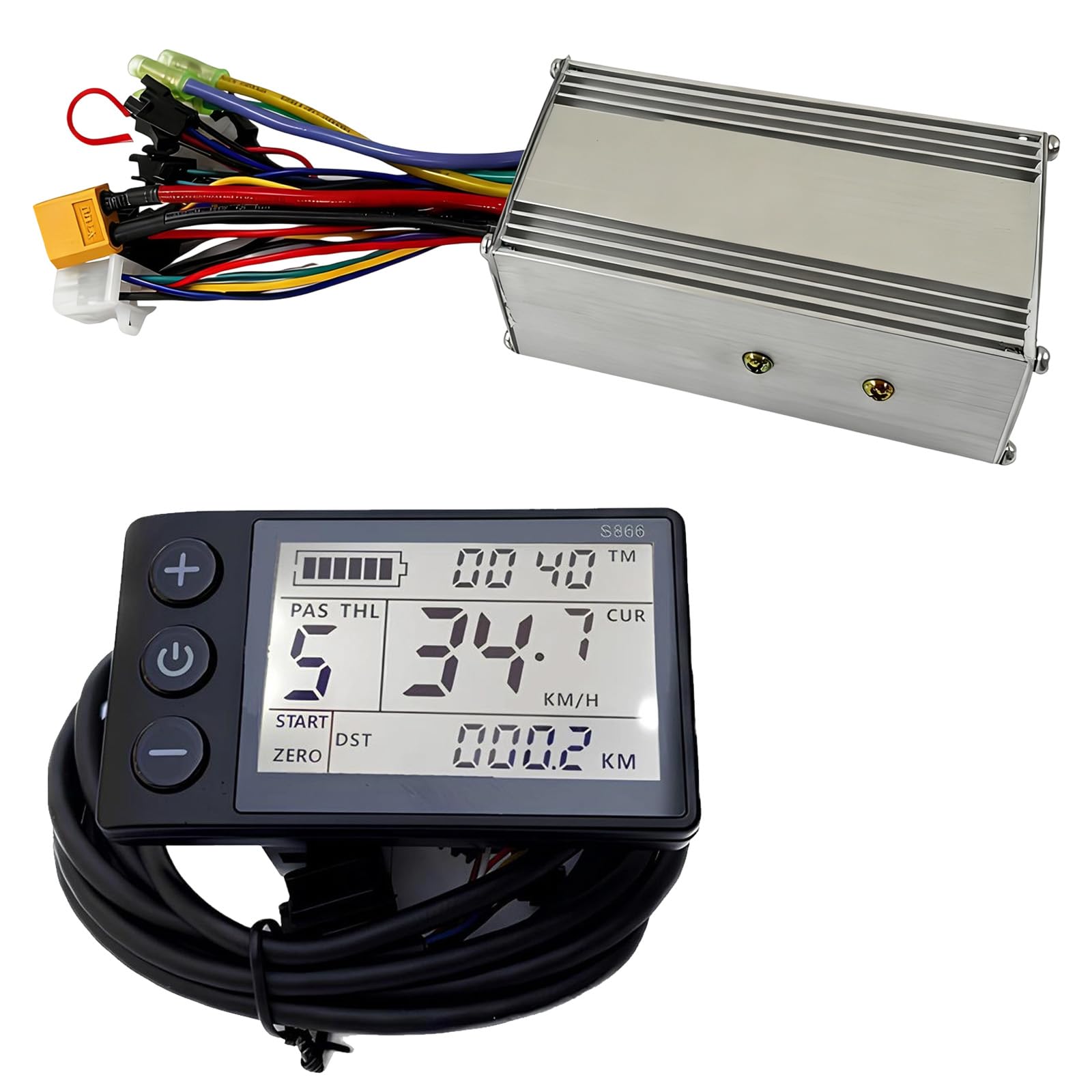 Controlador Ebike con pantalla LCD S866 para bicicleta eléctrica de 36V a 60V 6