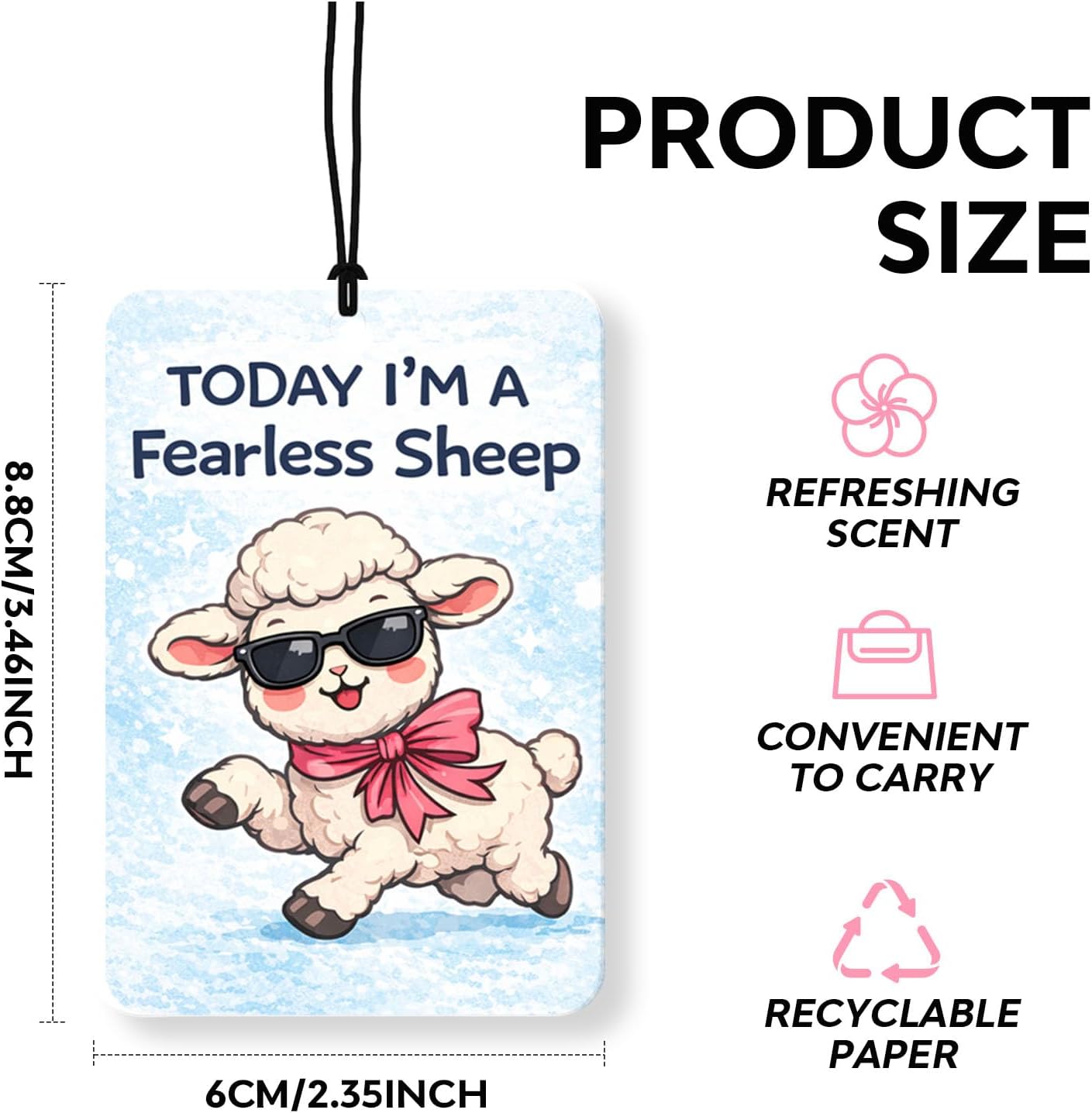 Funny Animal Car Air Freshener 4 Pack,Angry Duck,Serious Goose,Lazy Sloth,Fearless Sheep Hanging Scented Fresheners for Cars Mirror,Cute Meme Car Air Fresheners for Closet Books,Gag and Novelty Gift image 2
