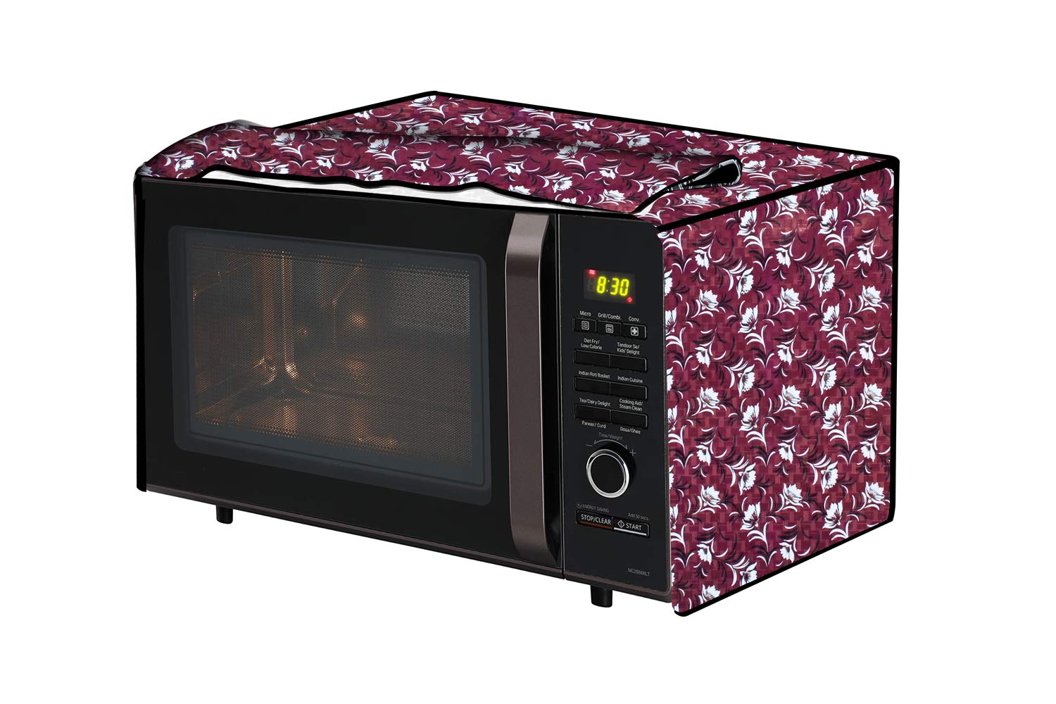 The Furnishing Tree Microwave Oven Cover for IFB 17 L Solo 17PM MEC 1 Floral Pattern Magenta