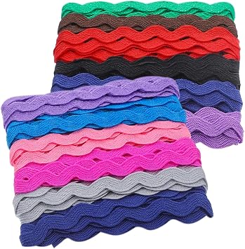 Curved Rick Rack Ribbon 6 Yards Wavy Edge Trim 8Mm Sewing Crafting Lace for DIY Clothing Accessories Dress Sarees Blouses Caps Bags