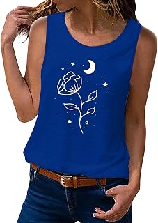 YuzRong Womens Summer Tops Women Sleeveless Summer Tops Tank Top Cute Flower Bouquet Graphic Casual Vacation Shirt Top Elastic Comfortable Fabric Suitable for Work Office Daily Wear