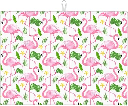 Vista 130 de Tapete de secado de platos de limón de 18 x 24 pulgadas para encimera de cocina, almohadilla absorbente de microfibra para escurrir platos, tapetes