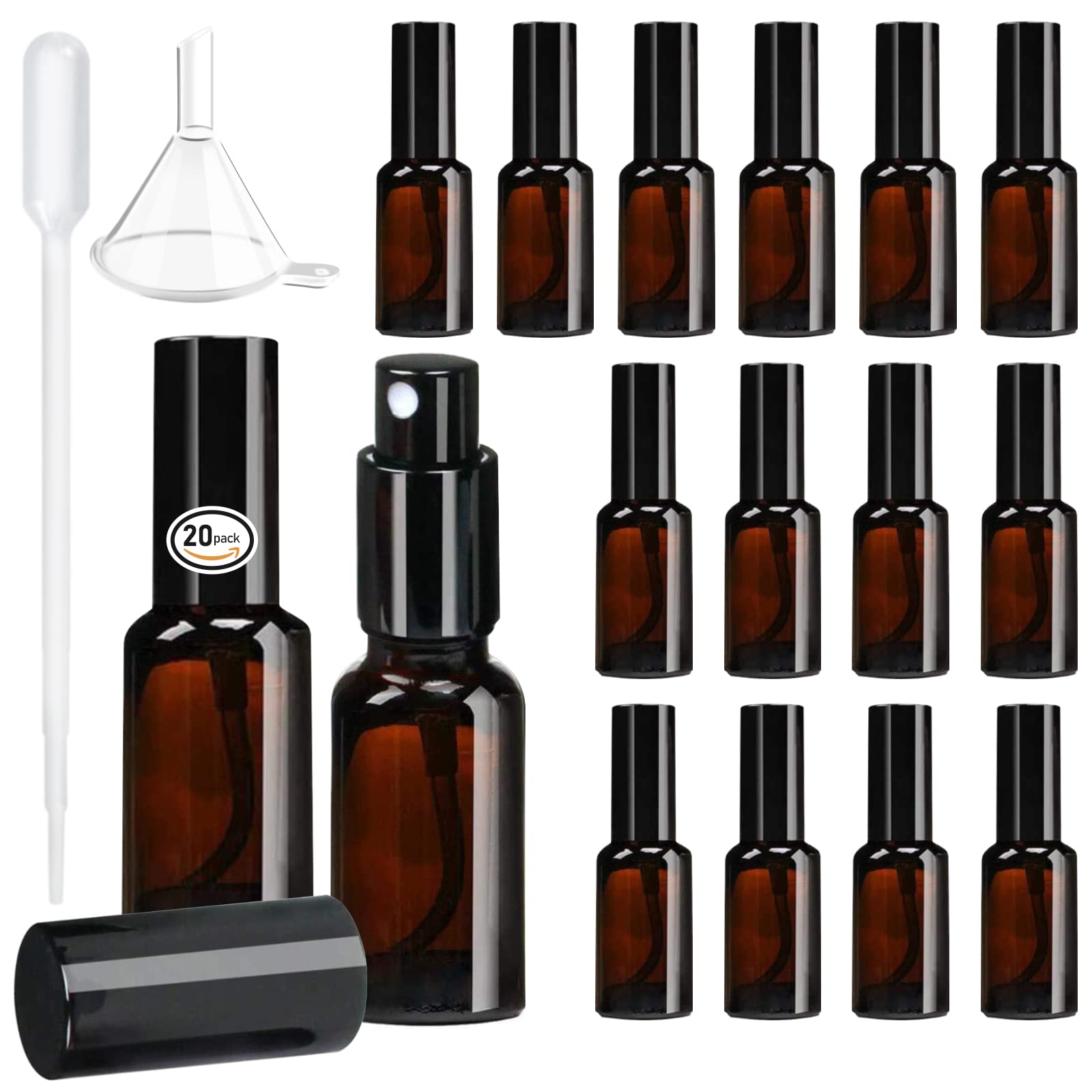 Amazon.co.jp: スプレーボトル 30ml 20個セット 遮光 ガラス瓶 蓄圧式