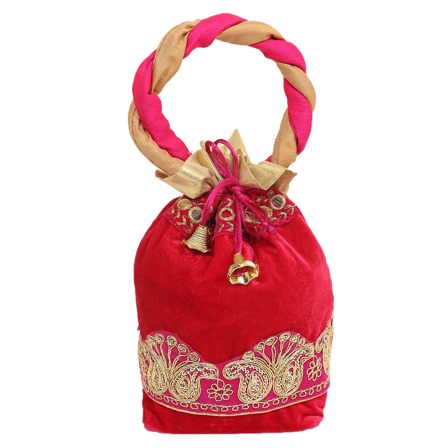 Kuber Industries Checkered Velvet Rajasthani Potli Bag,Red,Standard,CTKTC0830 (B07HJRW25K) Amazon Price History, Amazon Price Tracker