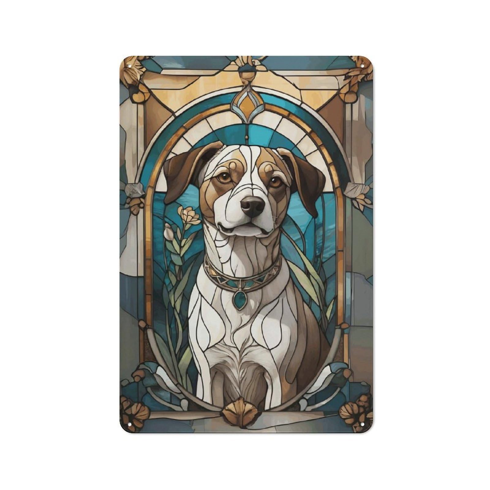 Junmoney Dog Cute Animal Clean Industrial Metal Wall Decor 30X20cm, Decorative Metal Plaque For Workspace, Cafe, Hallway Or Garage
