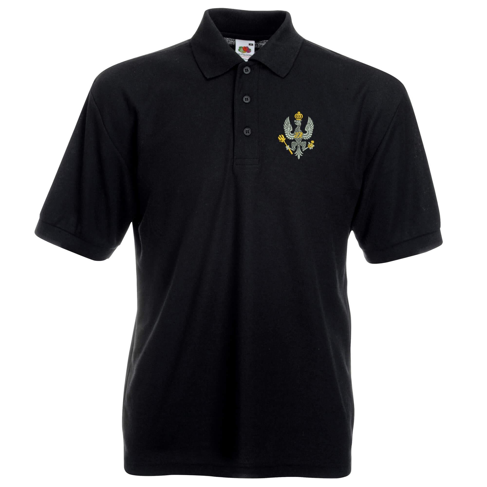 Pineapple Joe's Men's Black Kings Royal Hussars Embroidered Polo - 2X Large