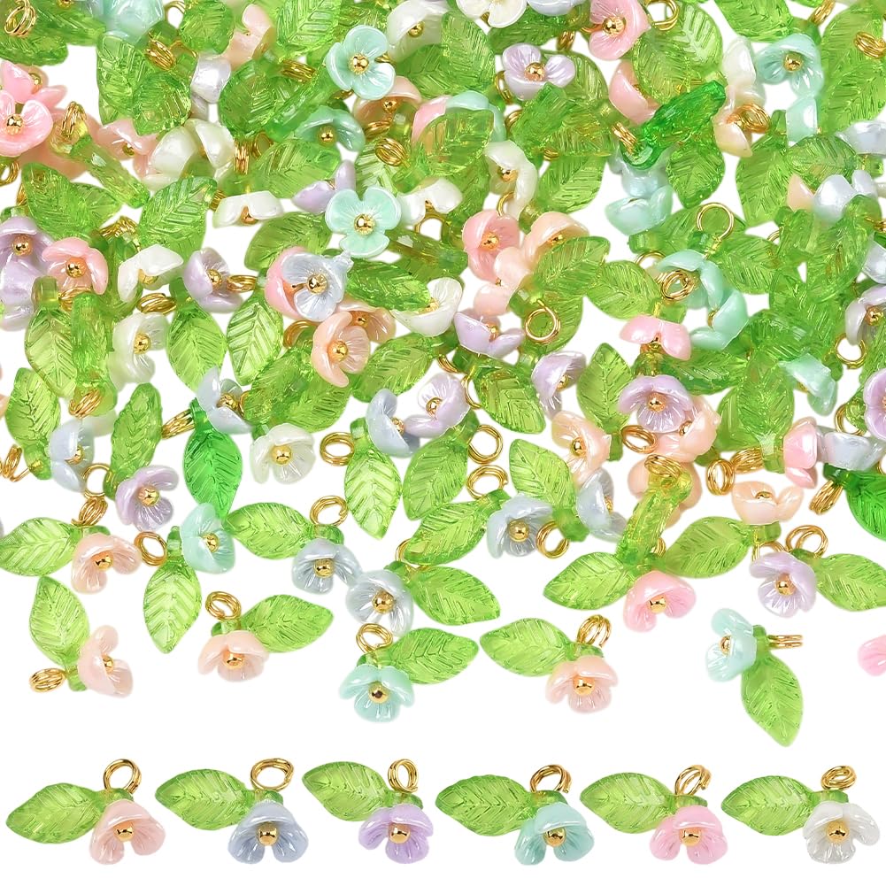 Pendentifs fleur en résine SUNNYCLue et muguet 6 couleurs pour création boucles d'oreilles