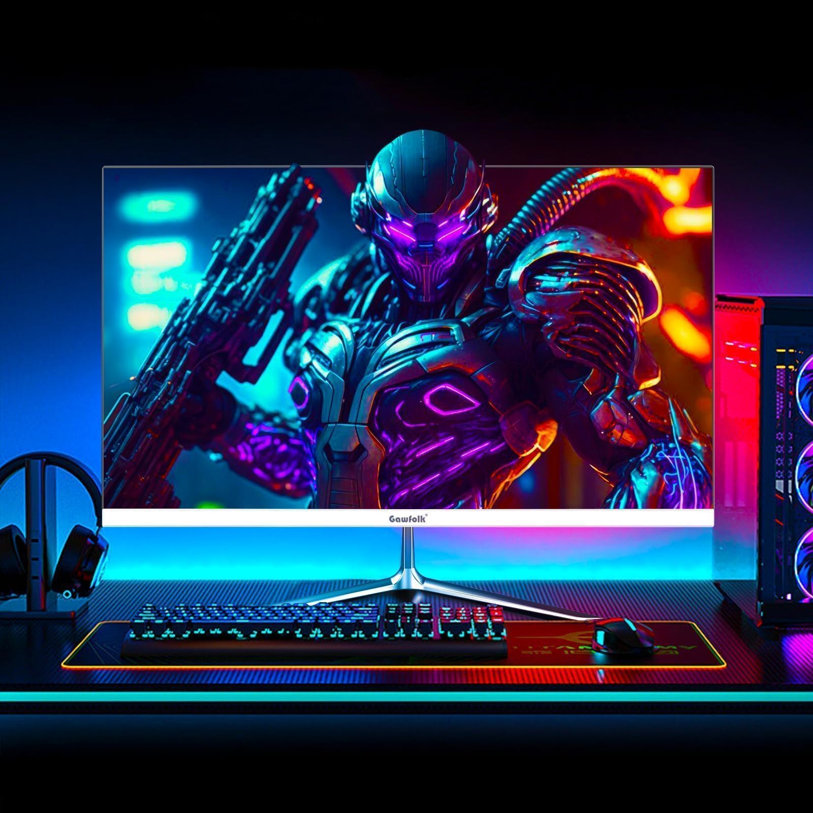 Gawfolk 24,5 Zoll Gaming Monitor 200 Hz FHD 1920x1080 IPS PC Bildschirm mit Lautsprechern Adaptive Sync 100% sRGB