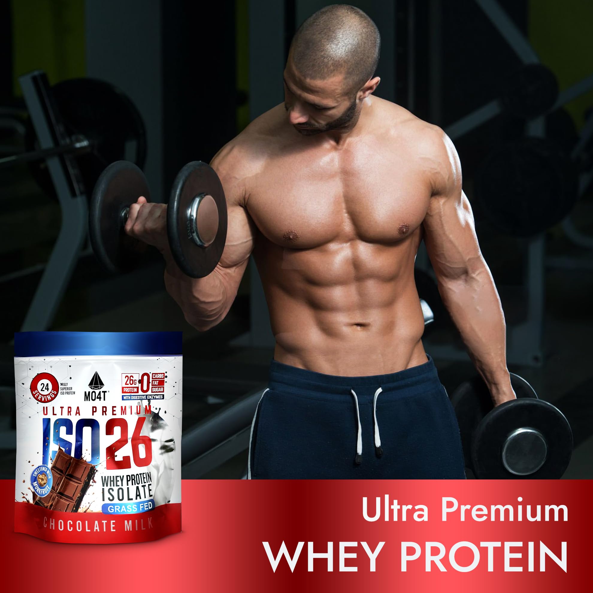 ISO26 Grass Fed Whey Protein Isolate with no Artificial sweeteners. Naturally Sweetened with Monk Fruit, 1.6 Pounds, 24 Servings, Vanilla — Amazon image 3