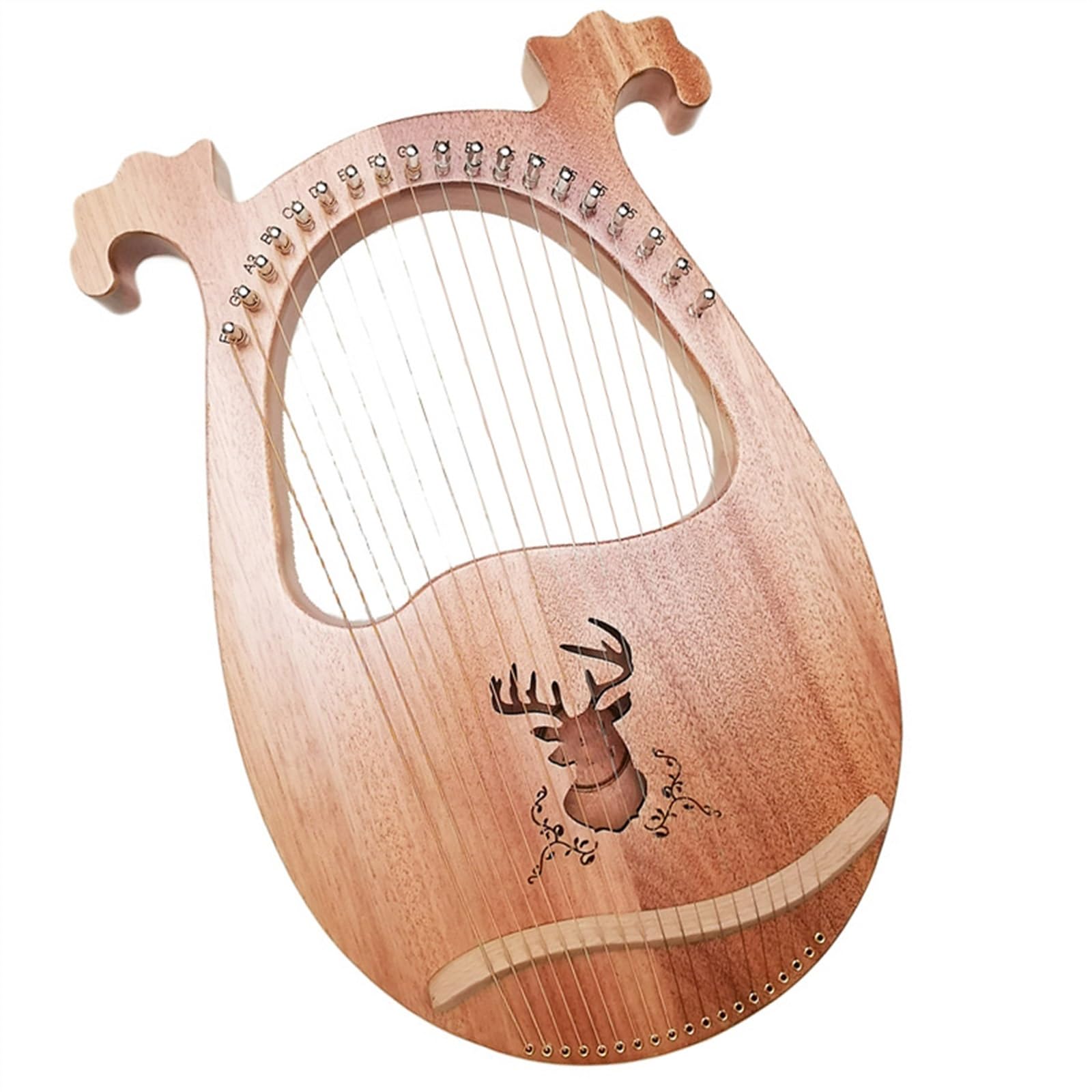 Anfänger harfe 19-saitige Anfängerharfe Leicht Zu Erlernen Tragbares Kleines Musikinstrument Klassische Holzfarbe Mit Muster