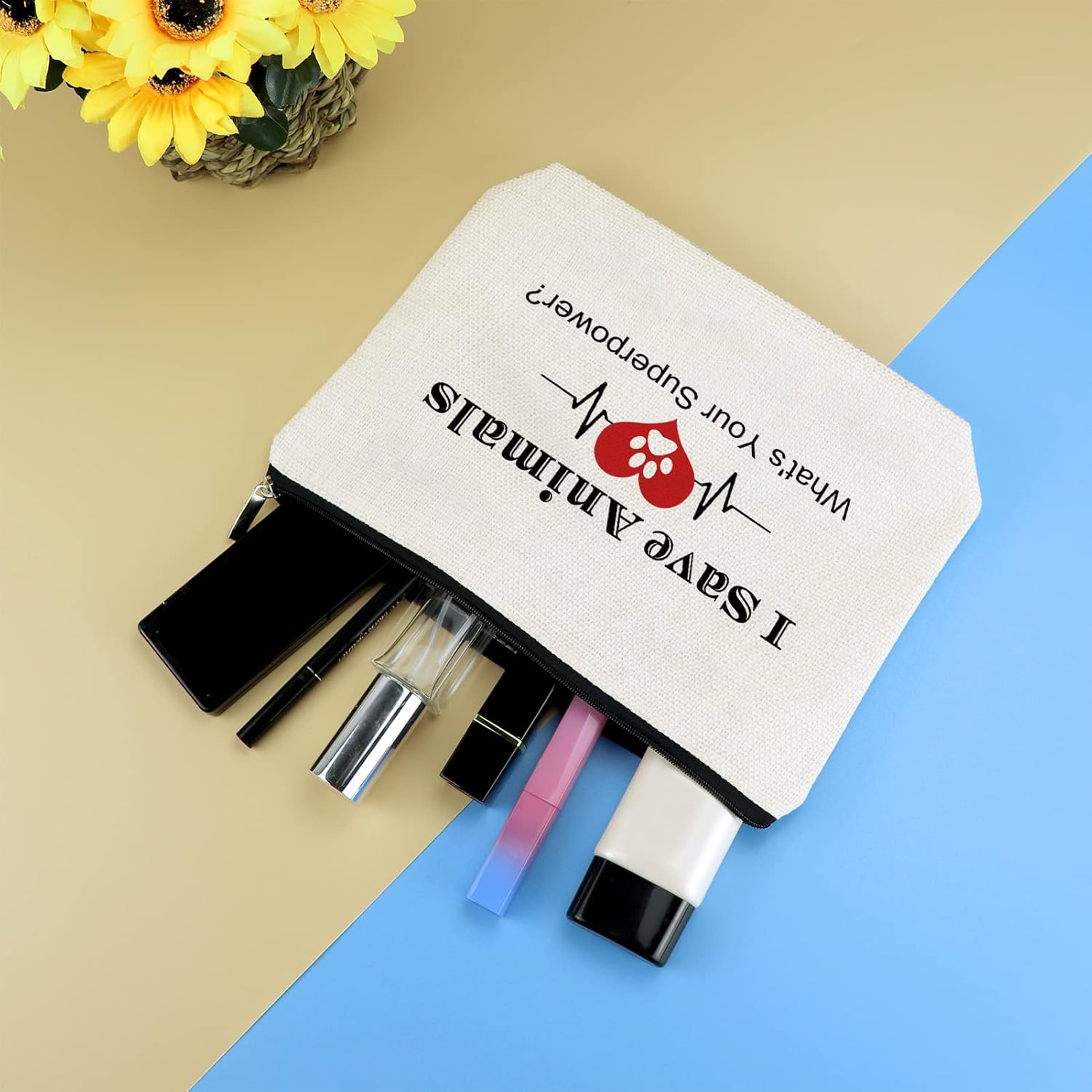 Veterinarian Gifts for Women Animal Lover Gift Makeup Cosmetic Bag Vet Tech Gift Veterinarian Appreciation Gifts Animal Rescue Thank You Gift Veterinary Medicine Students Graduation Birthday Gift - Image 4