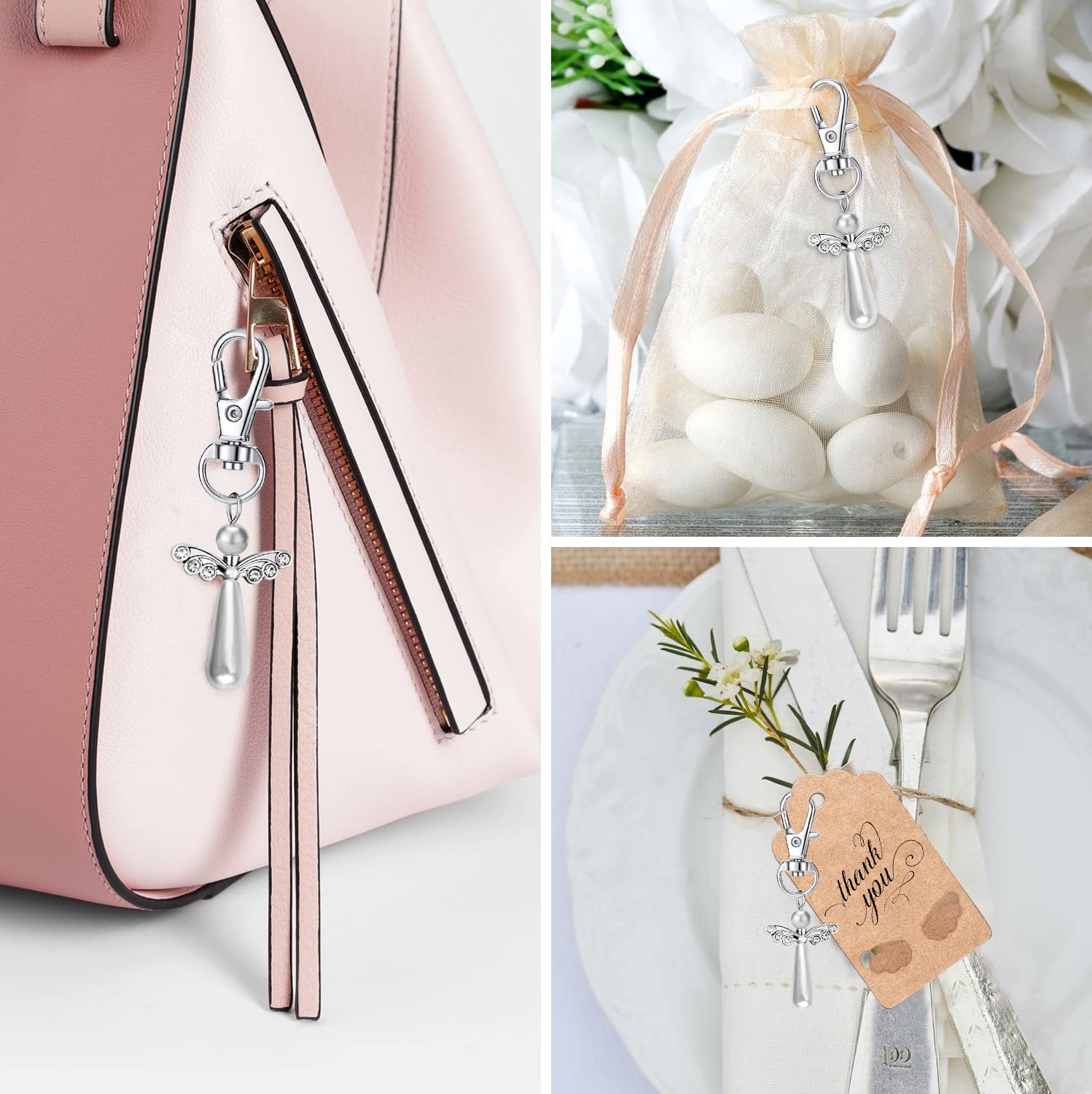 Con Sacchetti Organza Ed Etichette Kraft, Per Matrimoni Battesimi 1242578