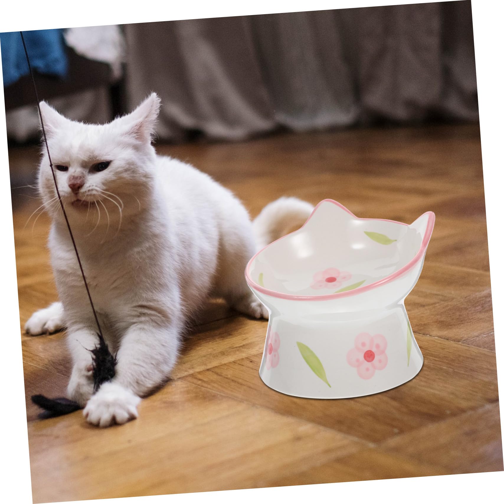 2 Stück Erhöhte Katzennäpfe aus Keramik Schräg Geformt rutschfest für Futter und Wasser Haustierbedarf Katzen